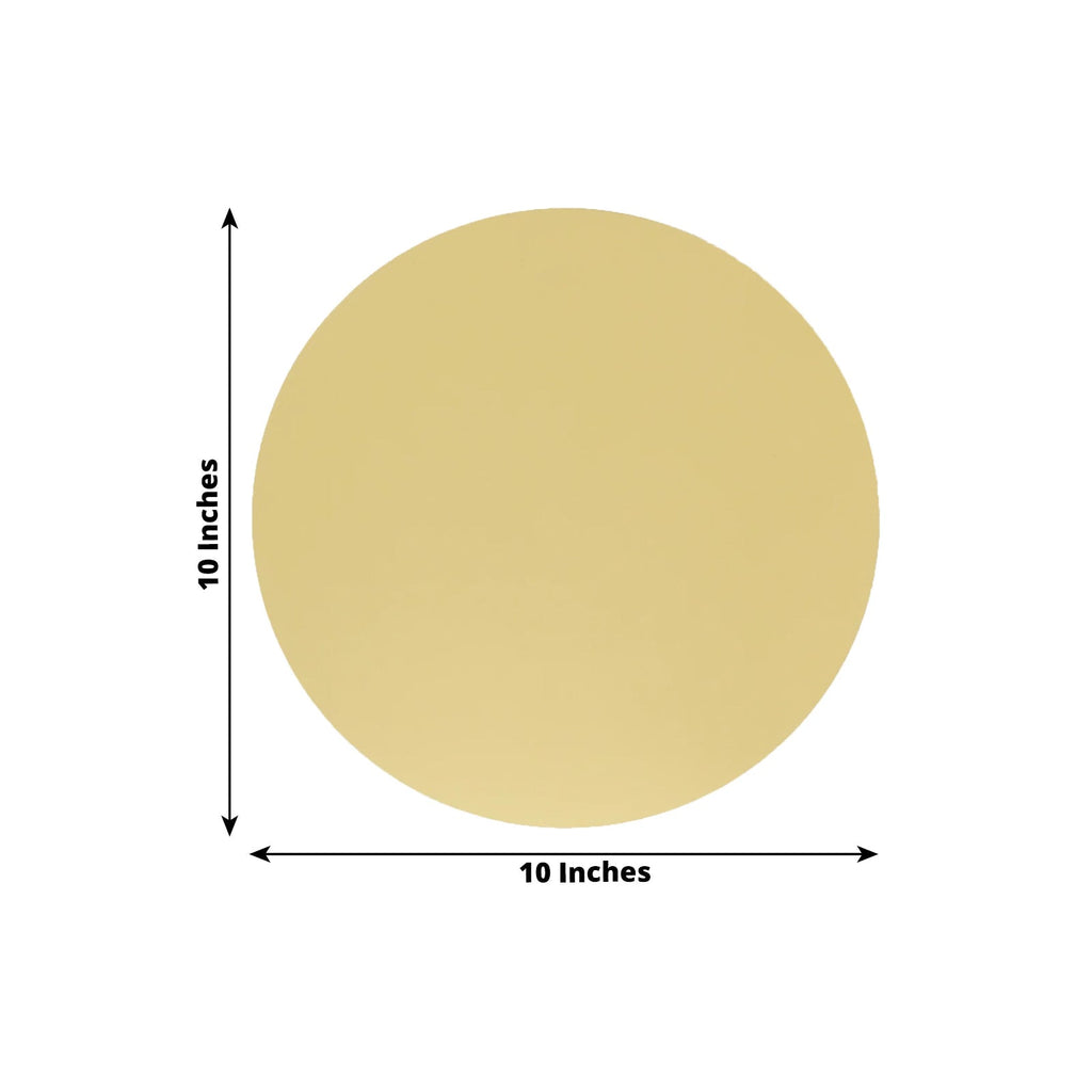 10 - Pack Candle Plate Centerpiece Bases Circle Acrylic Mirror Tray Gold Round - Event Decor 10" - Bell Racket Store