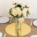 10 - Pack Candle Plate Circle Acrylic Mirror Tray Gold Round - Event Display Decor 16" - Bell Racket Store
