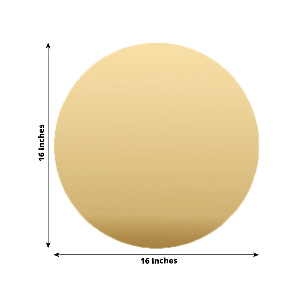 10 - Pack Candle Plate Circle Acrylic Mirror Tray Gold Round - Event Display Decor 16" - Bell Racket Store