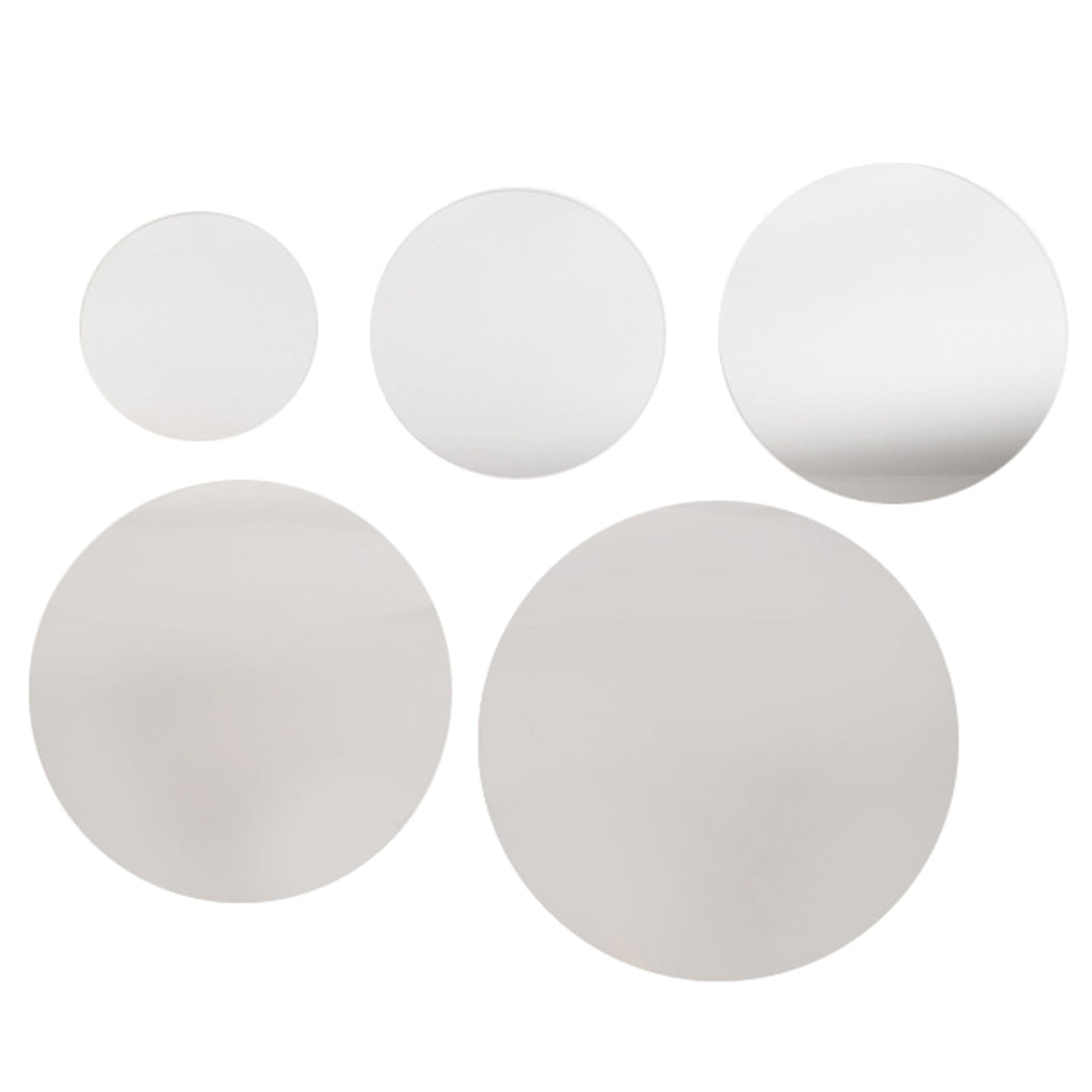 10 - Pack Candle Plate Circle Acrylic Mirror Tray Silver Round - Event Display Decor 16" - Bell Racket Store