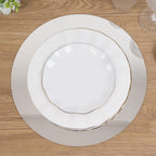 10 - Pack Candle Plate Table Setting Circle Acrylic Mirror Tray Silver Round - Event Centerpiece Decor 12" - Bell Racket Store