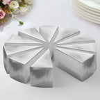 10 - Pack Cardstock Triangle Cake Slice Boxes Metallic Silver with Scalloped Top - Decorative Takeaway Dessert Containers for Pie Snacks & Party Favors 5"x3" - Bell Racket Store