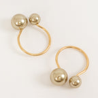 10 Pack Champagne Pearl Metal Napkin Holders Dining Table Decor, Elegant Round Wedding Napkin Rings - 2.5" - Bell Racket Store