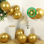 10 Pack Chrome Gold Biodegradable Latex Balloons 18", Thick Eco Friendly Metallic Party Balloons - Bell Racket Store