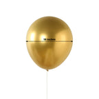 10 Pack Chrome Gold Biodegradable Latex Balloons 18", Thick Eco Friendly Metallic Party Balloons - Bell Racket Store