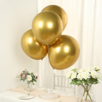 10 Pack Chrome Gold Biodegradable Latex Balloons 18", Thick Eco Friendly Metallic Party Balloons - Bell Racket Store