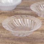 10-Pack Hard Plastic Fruit Bowls Clear Flared Design - Durable Disposable Bowls for Desserts 5oz