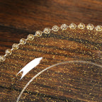 10 - Pack Clear Gold Glittered Plastic Dessert Plates â€“ 8" Round with Beaded Rim, Disposable for Parties & Events - Bell Racket Store