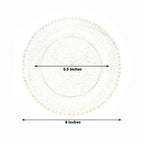 10 - Pack Clear Gold Glittered Plastic Dessert Plates â€“ 8" Round with Beaded Rim, Disposable for Parties & Events - Bell Racket Store