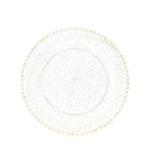 10 - Pack Clear Gold Glittered Plastic Dessert Plates â€“ 8" Round with Beaded Rim, Disposable for Parties & Events - Bell Racket Store