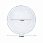 10 - Pack Clear Silver Glittered Plastic Dessert Plates â€“ 8" Round with Beaded Rim, Disposable for Parties & Events - Bell Racket Store