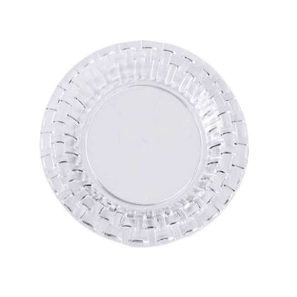 10 - Pack Dessert Plates Basketweave Rim Design Clear - Plastic Disposable Salad Plates for Parties 7" - NestOCart