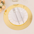 10 - Pack Dining Plate Chargers Decorative Acrylic Mirror Gold Round - Lightweight Event Display 13" - Bell Racket Store