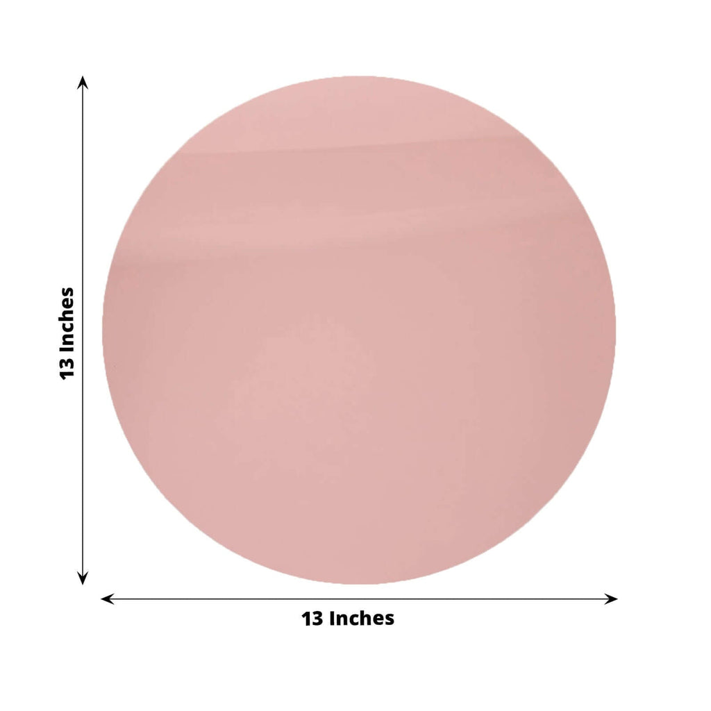 10 - Pack Dining Plate Chargers Decorative Acrylic Mirror Rose Gold Round - Lightweight Event Display 13" - Bell Racket Store