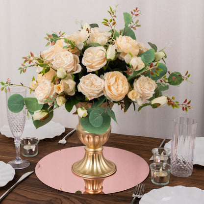 10 - Pack Dining Plate Chargers Decorative Acrylic Mirror Rose Gold Round - Lightweight Event Display 13" - Bell Racket Store