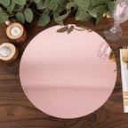 10 - Pack Dining Plate Chargers Decorative Acrylic Mirror Rose Gold Round - Lightweight Event Display 13" - Bell Racket Store