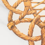 10 - Pack Disposable Table Placemats in Brown with Die - Cut Rattan Weave Print - Large Rustic Farmhouse Scalloped Rim Floral Paper Placemats 16" - Bell Racket Store