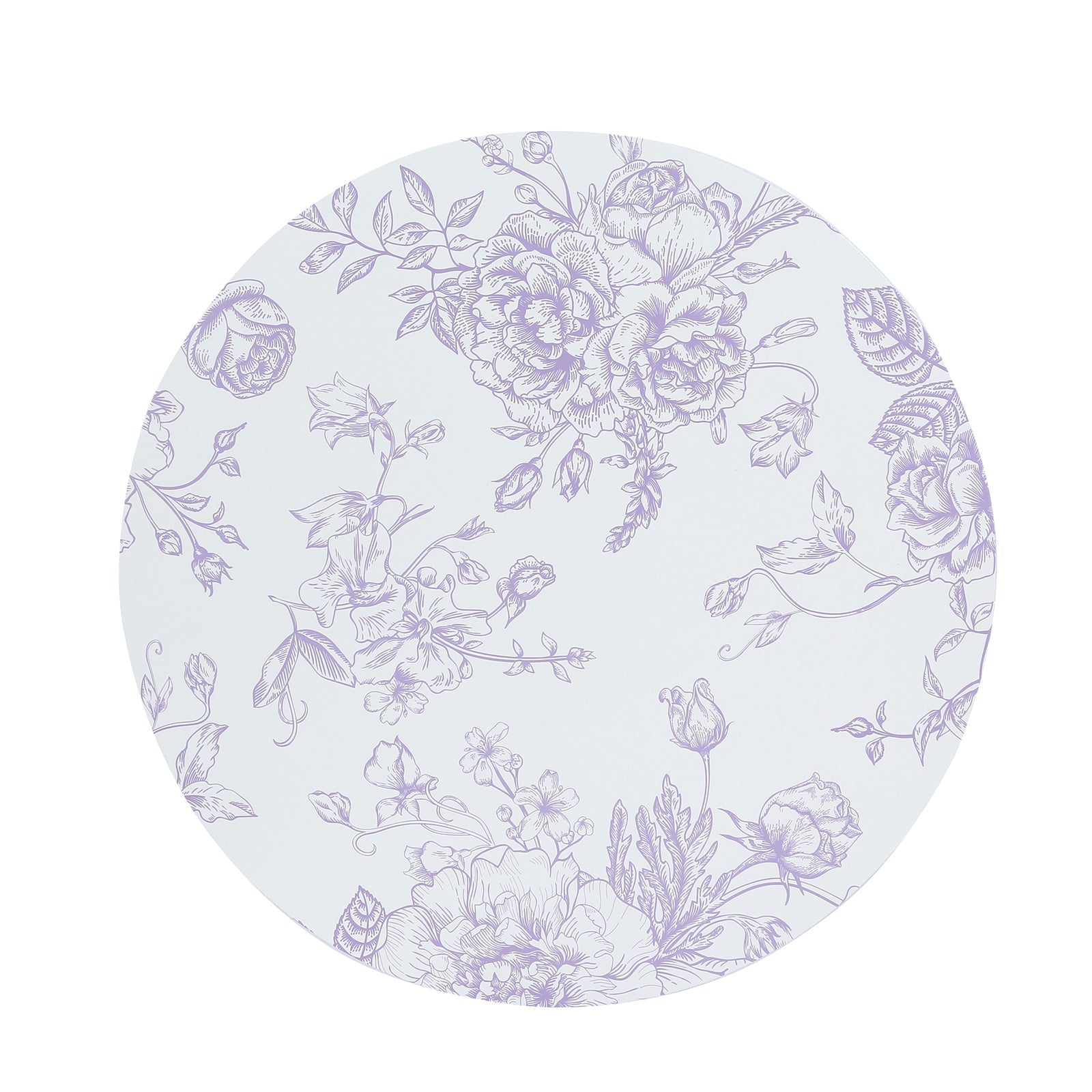 10 - Pack Disposable Table Placemats in French Toile Print 13" in White/Matte Lavender - Chic Floral Cardboard Placemats for Stylish Table Setting - Bell Racket Store