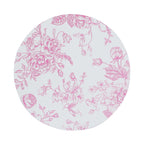 10 - Pack Disposable Table Placemats in French Toile Print 13" in White/Matte Pink - Chic Floral Cardboard Placemats for Stylish Table Setting - Bell Racket Store