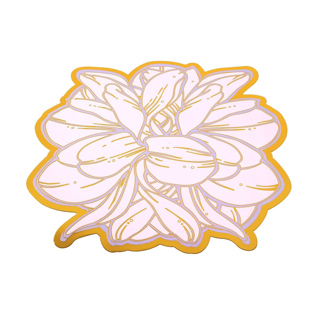 10 - Pack Disposable Table Placemats in Lavender with Peony Flower Print & Gold Foil Edges - Lilac 300GSM Floral Cardboard Placemats for Dinner Parties & Gatherings 14" - Bell Racket Store