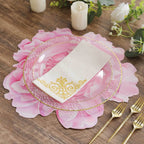 10 - Pack Disposable Table Placemats with Pink Peony Flower Print - 400GSM Floral Cardboard Placemats for Dinner Parties & Gatherings 14" - Bell Racket Store