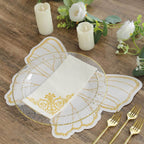 10 - Pack Disposable Table Placemats with White Butterfly Design & Gold Glitters - 400GSM Cardboard Placemats for Kids' Parties, Baby Showers & Celebrations 14" - Bell Racket Store