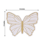 10 - Pack Disposable Table Placemats with White Butterfly Design & Gold Glitters - 400GSM Cardboard Placemats for Kids' Parties, Baby Showers & Celebrations 14" - Bell Racket Store