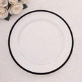 10 - Pack Economy Plastic Round Charger Plates 12" in Clear with Wide Black Rim, Decorative Dinner Party Serving Plates - Bell Racket Store