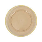 10 - Pack Economy Plastic Round Charger Plates 12" in Transparent Amber Gold with Wide Gold Rim, Decorative Dinner Party Serving Plates - Bell Racket Store