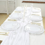 10 - Pack Economy Plastic Round Charger Plates 13" in White with Silver Scalloped Rim, Decorative Dinner Party Serving Plates - Bell Racket Store