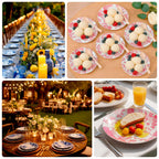 10 - Pack French Toile Plastic Party Plates â€“ Blue & White Floral, 10" Round Disposable Dinner Plates - Bell Racket Store