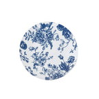10 - Pack French Toile Plastic Salad Plates â€“ Blue & White Floral, 7" Round Disposable Dessert Plates - Bell Racket Store