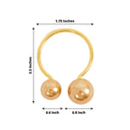 10 Pack Gold Pearl Metal Napkin Holders Dining Table Decor, Elegant Round Wedding Napkin Rings - 2.5" - Bell Racket Store