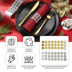 10 Pack Gold Sunflower Diamond Rhinestones Napkin Holders With Velcro, Elegant Wedding Napkin Rings - Bell Racket Store