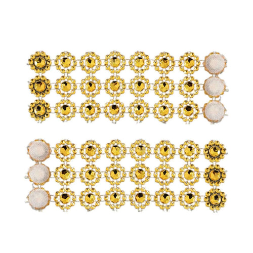 10 Pack Gold Sunflower Diamond Rhinestones Napkin Holders With Velcro, Elegant Wedding Napkin Rings - Bell Racket Store