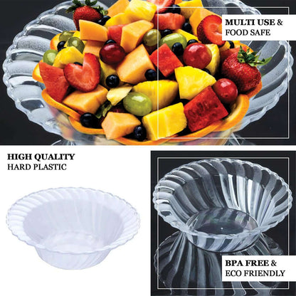 10 - Pack Hard Plastic Fruit Bowls Clear Flared Design - Durable Disposable Bowls for Desserts 5oz - NestOCart