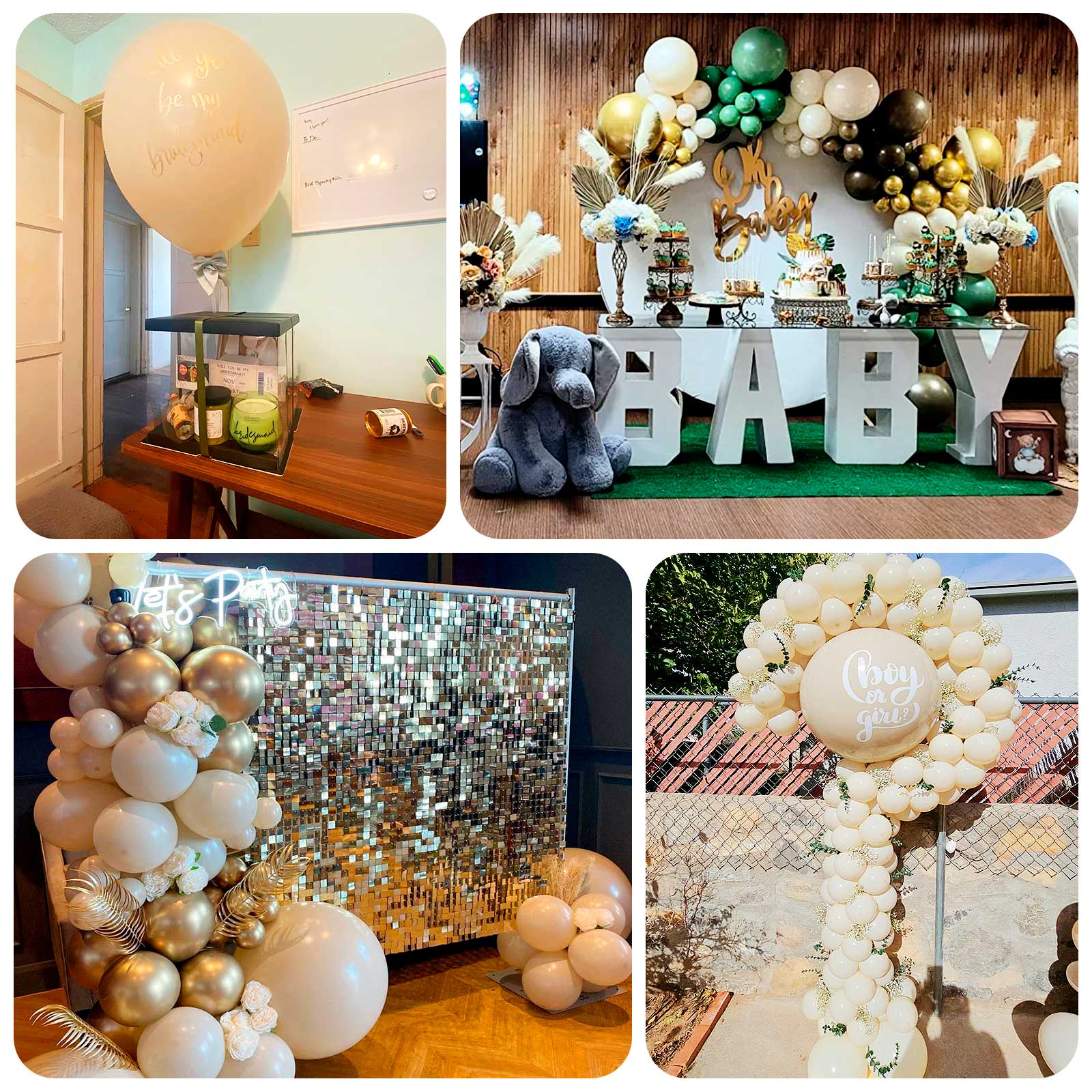 10 Pack Matte Pastel Cream Biodegradable Balloons 18", Round Eco - friendly Thick Latex Party Balloons - Bell Racket Store