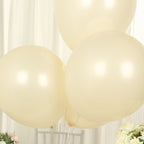 10 Pack Matte Pastel Cream Biodegradable Balloons 18", Round Eco - friendly Thick Latex Party Balloons - Bell Racket Store