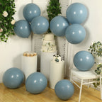 10 Pack Matte Pastel Dusty Blue Biodegradable Balloons 18", Round Eco - friendly Thick Latex Party Balloons - Bell Racket Store