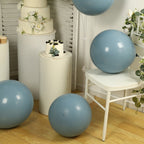 10 Pack Matte Pastel Dusty Blue Biodegradable Balloons 18", Round Eco - friendly Thick Latex Party Balloons - Bell Racket Store