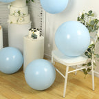 10 Pack Matte Pastel Ice Blue Biodegradable Balloons 18", Round Eco - friendly Thick Latex Party Balloons - Bell Racket Store