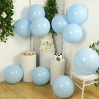 10 Pack Matte Pastel Ice Blue Biodegradable Balloons 18", Round Eco - friendly Thick Latex Party Balloons - Bell Racket Store