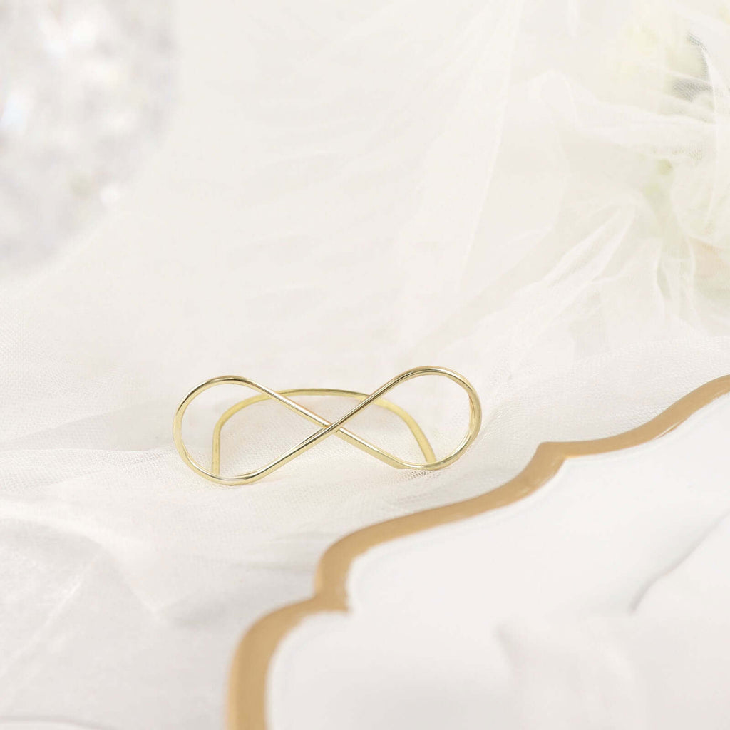 10 - Pack Metal Card Holder Stands Infinity Design Gold - Table Number Stands and Wedding Place Card Menu Clips 3" - Bell Racket Store