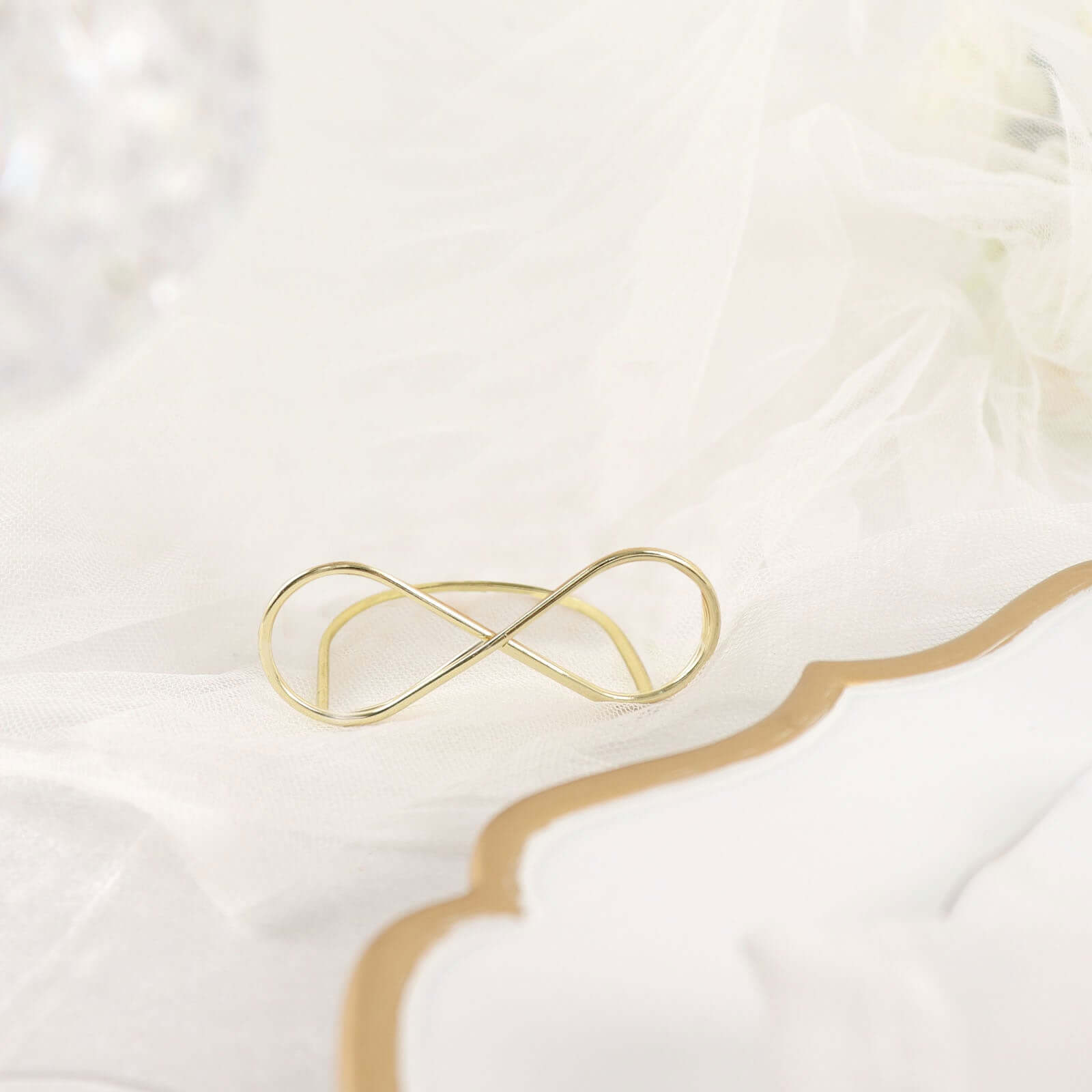 10 - Pack Metal Card Holder Stands Infinity Design Gold - Table Number Stands and Wedding Place Card Menu Clips 3" - Bell Racket Store