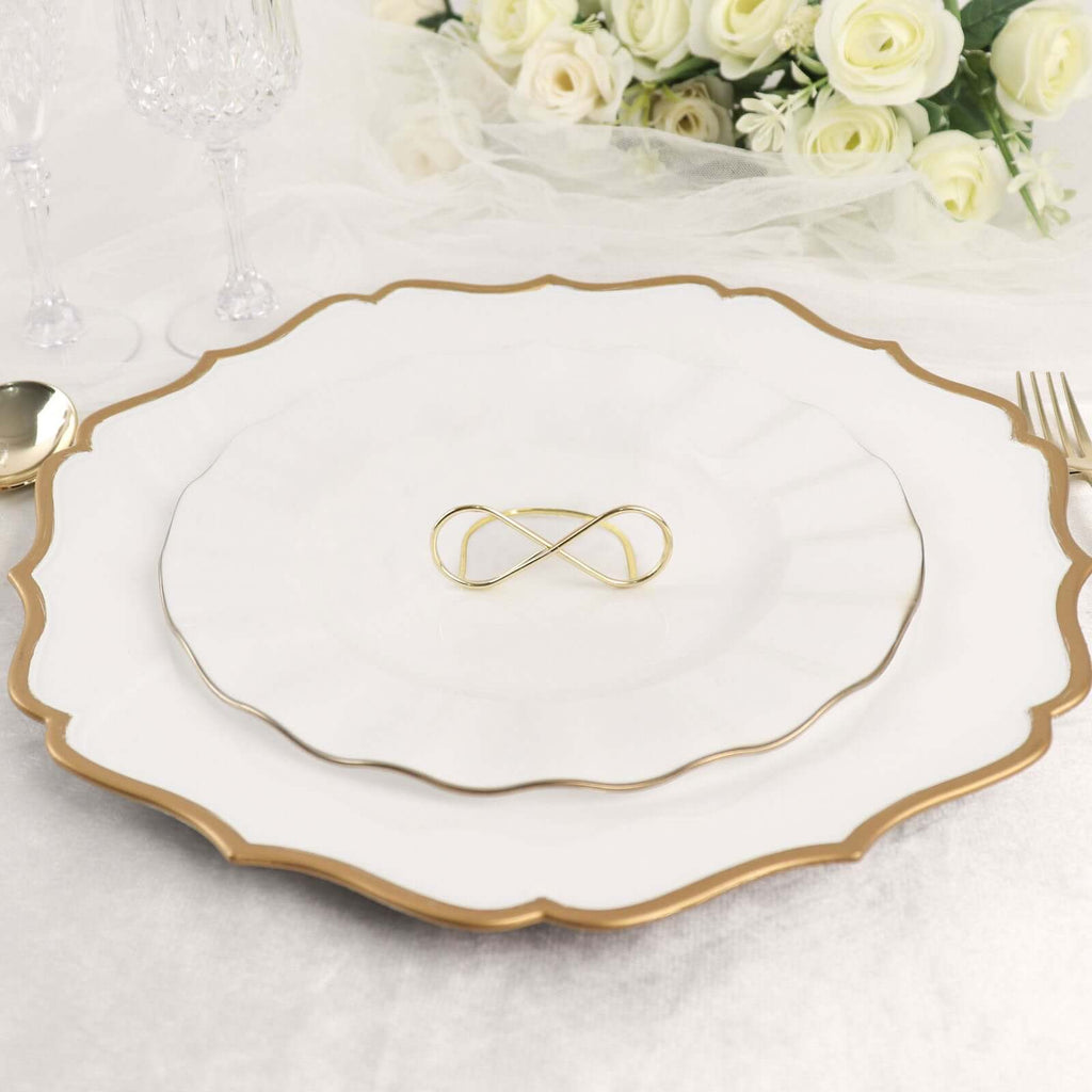 10 - Pack Metal Card Holder Stands Infinity Design Gold - Table Number Stands and Wedding Place Card Menu Clips 3" - Bell Racket Store