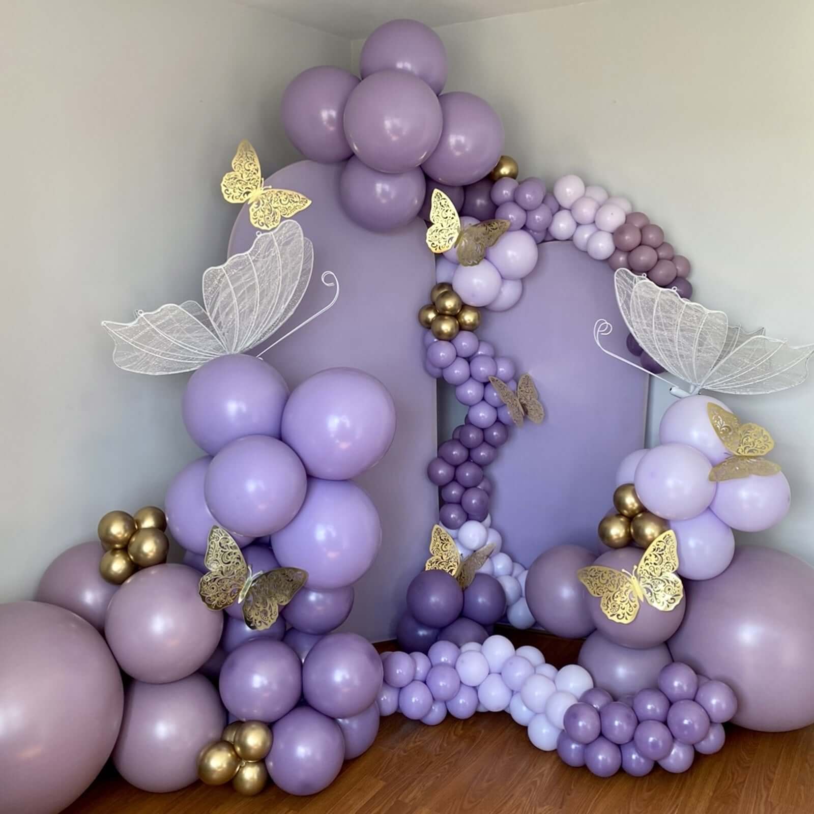 10 Pack Metallic Gold Foil Jumbo 3D Butterfly Wall Stickers, 14"x20" Disposable Paper Charger Placemats - Bell Racket Store