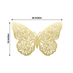 10 Pack Metallic Gold Foil Jumbo 3D Butterfly Wall Stickers, 14"x20" Disposable Paper Charger Placemats - Bell Racket Store