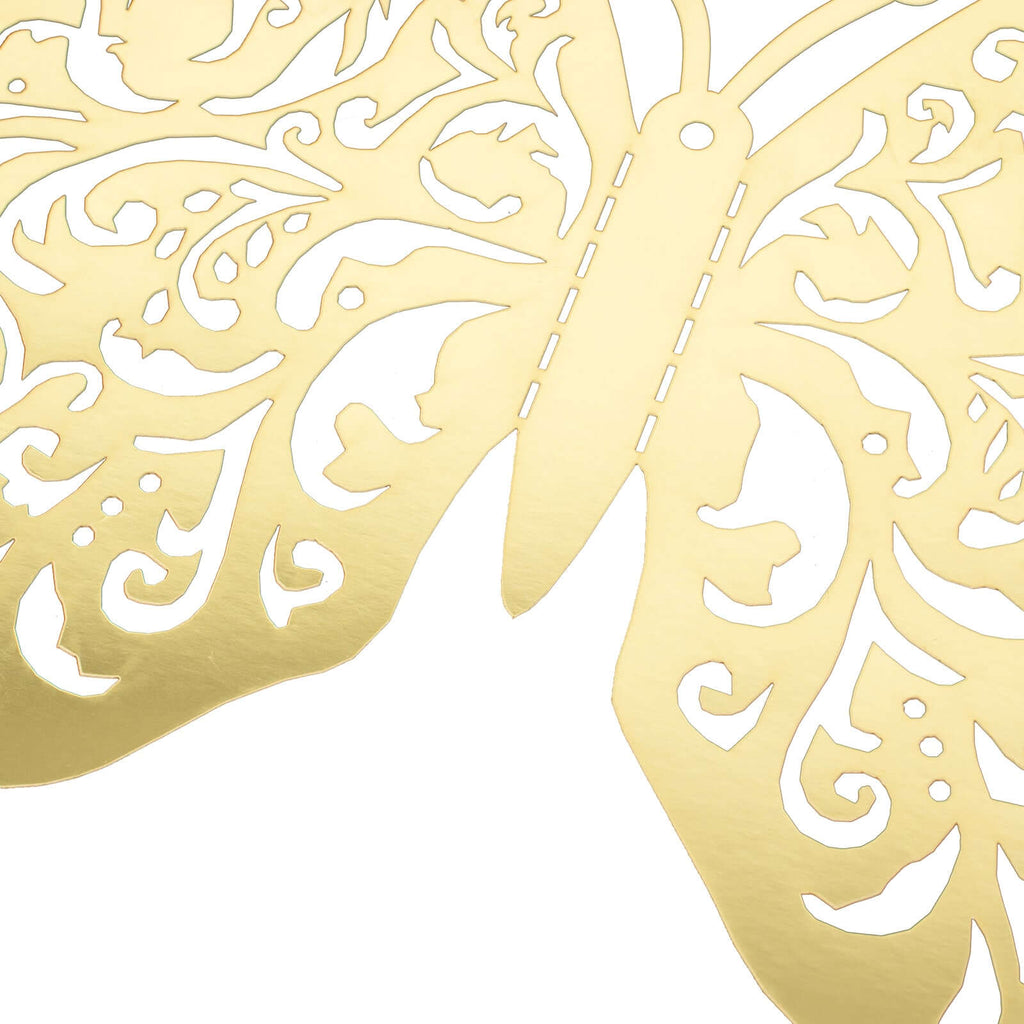 10 Pack Metallic Gold Foil Large 3D Butterfly Wall Stickers, 8"x12" Butterfly Paper Charger Placemat - Bell Racket Store