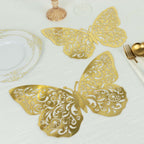 10 Pack Metallic Gold Foil Large 3D Butterfly Wall Stickers, 8"x12" Butterfly Paper Charger Placemat - Bell Racket Store