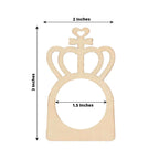 10 Pack Natural Wooden Princess Crown Farmhouse Napkin Holders, 3" Boho Rustic Napkin Rings - Bell Racket Store